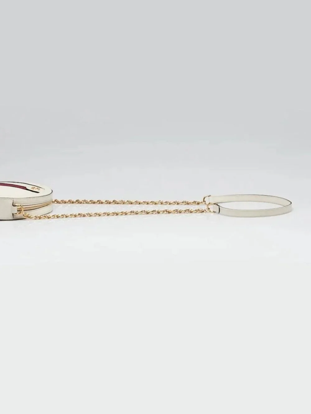 Gucci White Leather Ophidia Mini Circle Camera Bag